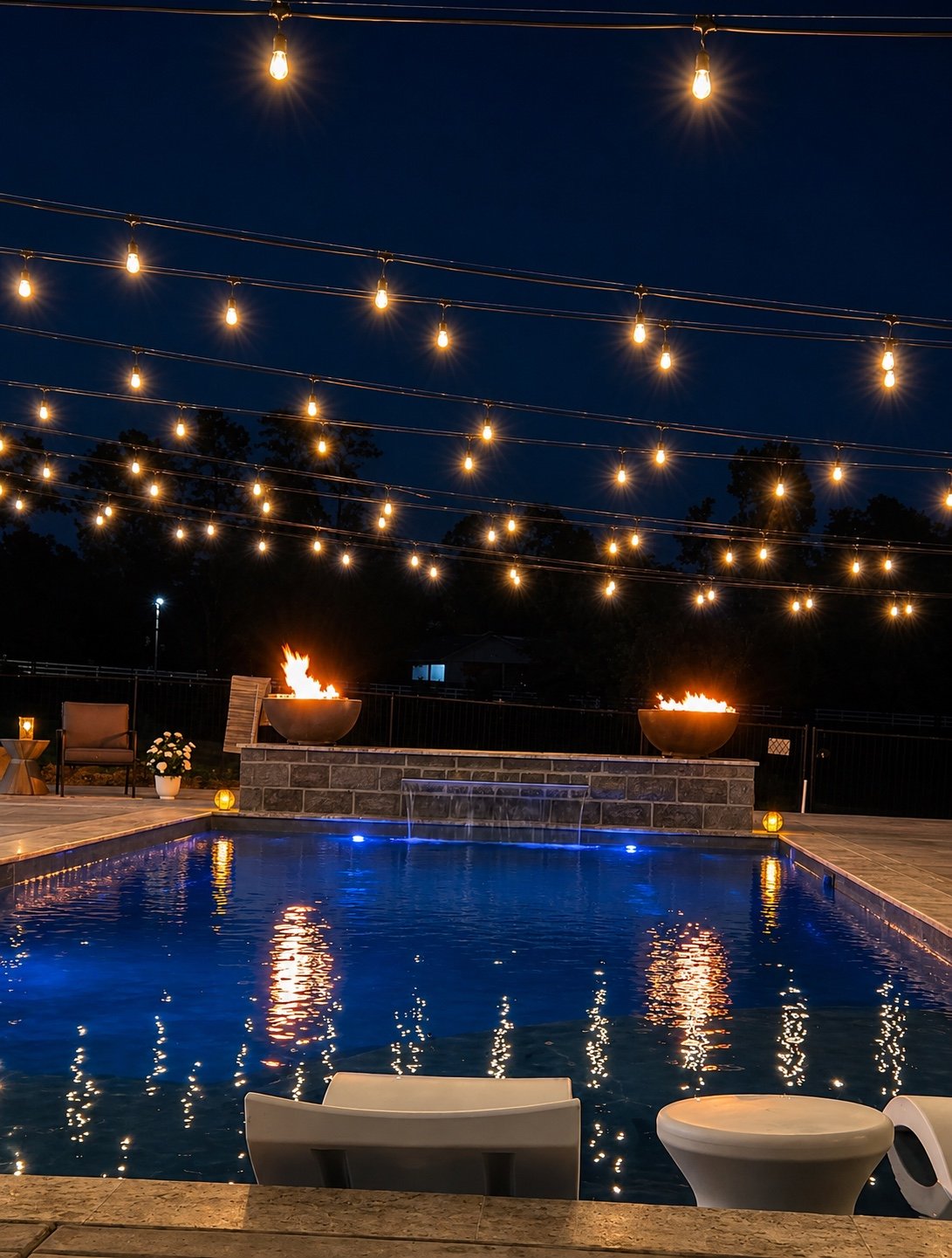 Pool at night